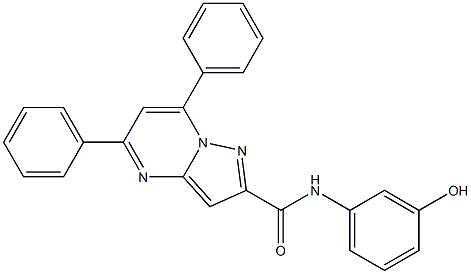 N-(3-hydroxyphenyl)-5,7-diphenylpyrazolo[1,5-a]pyrimidine-2-carboxamide 结构式
