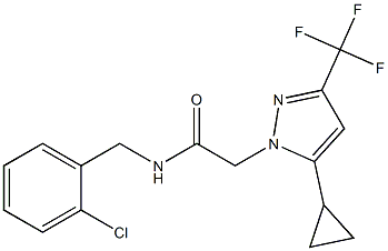 N-(2-chlorobenzyl)-2-[5-cyclopropyl-3-(trifluoromethyl)-1H-pyrazol-1-yl]acetamide 结构式