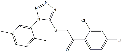 1-(2,4-dichlorophenyl)-2-{[1-(2,5-dimethylphenyl)-1H-tetraazol-5-yl]sulfanyl}ethanone 结构式