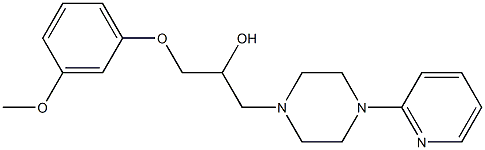 1-(3-methoxyphenoxy)-3-[4-(2-pyridinyl)-1-piperazinyl]-2-propanol 结构式