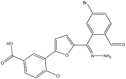 3-{5-[2-(4-bromobenzoyl)carbohydrazonoyl]-2-furyl}-4-chlorobenzoic acid 结构式