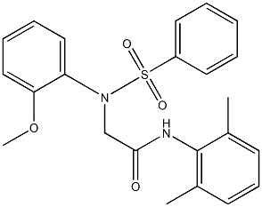 N-(2,6-dimethylphenyl)-2-[[2-(methyloxy)phenyl](phenylsulfonyl)amino]acetamide 结构式