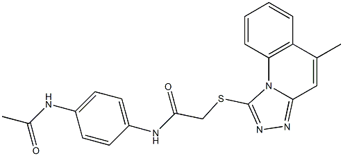 N-[4-(acetylamino)phenyl]-2-[(5-methyl[1,2,4]triazolo[4,3-a]quinolin-1-yl)sulfanyl]acetamide 结构式