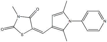 5-{[2,5-dimethyl-1-(4-pyridinyl)-1H-pyrrol-3-yl]methylene}-3-methyl-1,3-thiazolidine-2,4-dione 结构式