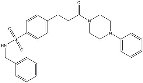 N-benzyl-4-[3-oxo-3-(4-phenyl-1-piperazinyl)propyl]benzenesulfonamide 结构式