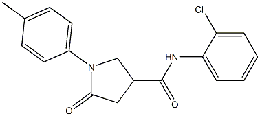 N-(2-chlorophenyl)-1-(4-methylphenyl)-5-oxo-3-pyrrolidinecarboxamide 结构式