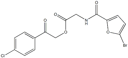 2-(4-chlorophenyl)-2-oxoethyl {[(5-bromofuran-2-yl)carbonyl]amino}acetate 结构式