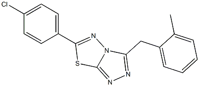 6-(4-chlorophenyl)-3-(2-methylbenzyl)[1,2,4]triazolo[3,4-b][1,3,4]thiadiazole 结构式