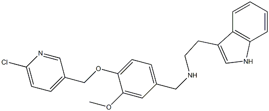 N-{4-[(6-chloro-3-pyridinyl)methoxy]-3-methoxybenzyl}-N-[2-(1H-indol-3-yl)ethyl]amine 结构式