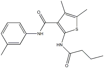 2-(butyrylamino)-4,5-dimethyl-N-(3-methylphenyl)-3-thiophenecarboxamide 结构式