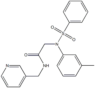2-[3-methyl(phenylsulfonyl)anilino]-N-(pyridin-3-ylmethyl)acetamide 结构式