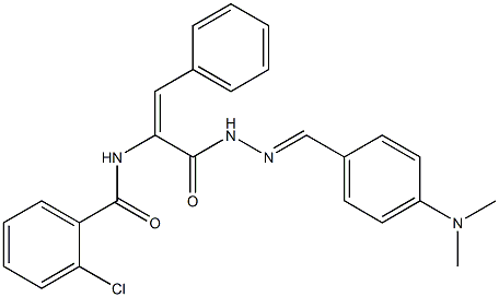 2-chloro-N-[1-({2-[4-(dimethylamino)benzylidene]hydrazino}carbonyl)-2-phenylvinyl]benzamide 结构式