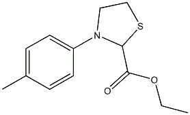 ethyl 3-(4-methylphenyl)-1,3-thiazolidine-2-carboxylate 结构式