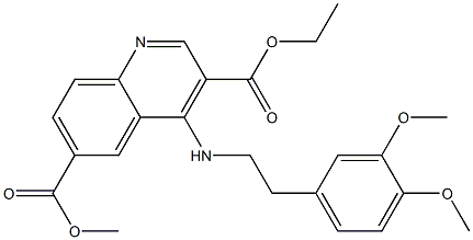 3-ethyl 6-methyl 4-{[2-(3,4-dimethoxyphenyl)ethyl]amino}-3,6-quinolinedicarboxylate 结构式