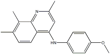 N-(4-methoxyphenyl)-2,7,8-trimethyl-4-quinolinamine 结构式