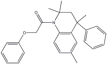 2,2,4,6-tetramethyl-1-(phenoxyacetyl)-4-phenyl-1,2,3,4-tetrahydroquinoline 结构式