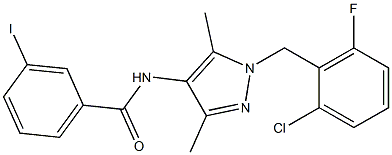 N-[1-(2-chloro-6-fluorobenzyl)-3,5-dimethyl-1H-pyrazol-4-yl]-3-iodobenzamide 结构式