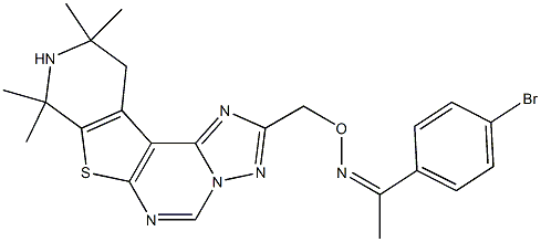 1-(4-bromophenyl)ethanone O-[(8,8,10,10-tetramethyl-8,9,10,11-tetrahydropyrido[4',3':4,5]thieno[3,2-e][1,2,4]triazolo[1,5-c]pyrimidin-2-yl)methyl]oxime 结构式