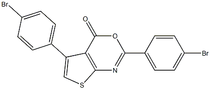 2,5-bis(4-bromophenyl)-4H-thieno[2,3-d][1,3]oxazin-4-one 结构式