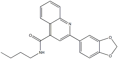 2-(1,3-benzodioxol-5-yl)-N-butyl-4-quinolinecarboxamide 结构式