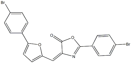 2-(4-bromophenyl)-4-{[5-(4-bromophenyl)-2-furyl]methylene}-1,3-oxazol-5(4H)-one 结构式