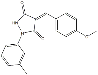 4-(4-methoxybenzylidene)-1-(3-methylphenyl)-3,5-pyrazolidinedione 结构式