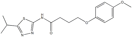 N-(5-isopropyl-1,3,4-thiadiazol-2-yl)-4-(4-methoxyphenoxy)butanamide 结构式