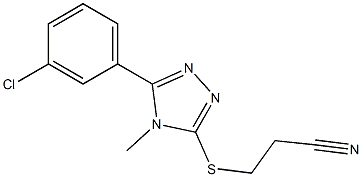 3-{[5-(3-chlorophenyl)-4-methyl-4H-1,2,4-triazol-3-yl]sulfanyl}propanenitrile 结构式