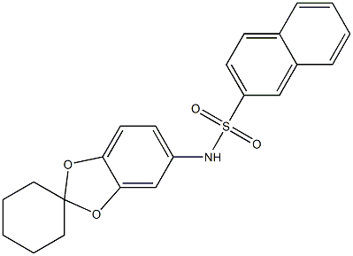 N-(spiro[1,3-benzodioxole-2,1'-cyclohexane]-5-yl)naphthalene-2-sulfonamide 结构式