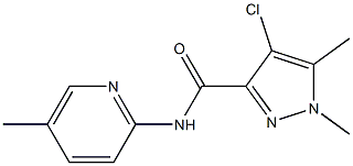 4-chloro-1,5-dimethyl-N-(5-methyl-2-pyridinyl)-1H-pyrazole-3-carboxamide 结构式