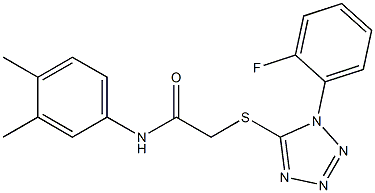 N-(3,4-dimethylphenyl)-2-{[1-(2-fluorophenyl)-1H-tetraazol-5-yl]sulfanyl}acetamide 结构式