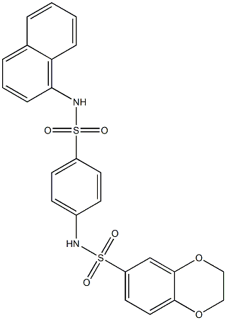 N-{4-[(1-naphthylamino)sulfonyl]phenyl}-2,3-dihydro-1,4-benzodioxine-6-sulfonamide 结构式