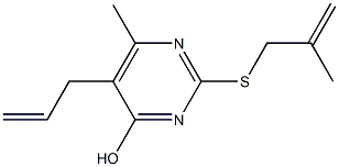 5-allyl-6-methyl-2-[(2-methyl-2-propenyl)sulfanyl]-4-pyrimidinol 结构式