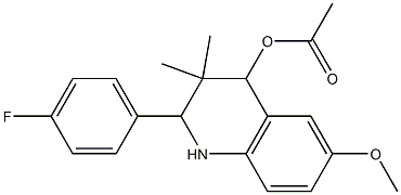 2-(4-fluorophenyl)-6-methoxy-3,3-dimethyl-1,2,3,4-tetrahydro-4-quinolinyl acetate 结构式