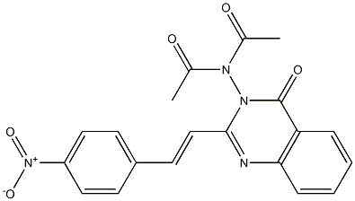 N-acetyl-N-(2-(2-{4-nitrophenyl}vinyl)-4-oxo-3(4H)-quinazolinyl)acetamide 结构式