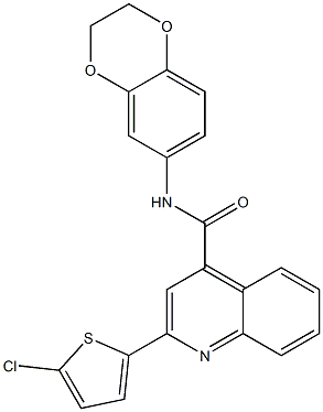 2-(5-chloro-2-thienyl)-N-(2,3-dihydro-1,4-benzodioxin-6-yl)-4-quinolinecarboxamide 结构式