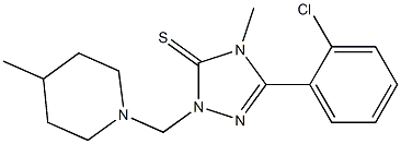 5-(2-chlorophenyl)-4-methyl-2-[(4-methyl-1-piperidinyl)methyl]-2,4-dihydro-3H-1,2,4-triazole-3-thione 结构式