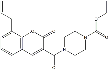 ethyl 4-[(8-allyl-2-oxo-2H-chromen-3-yl)carbonyl]-1-piperazinecarboxylate 结构式