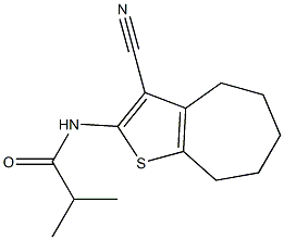 N-(3-cyano-5,6,7,8-tetrahydro-4H-cyclohepta[b]thien-2-yl)-2-methylpropanamide 结构式