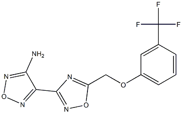 4-(5-{[3-(trifluoromethyl)phenoxy]methyl}-1,2,4-oxadiazol-3-yl)-1,2,5-oxadiazol-3-amine 结构式