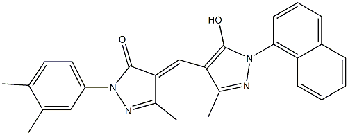 2-(3,4-dimethylphenyl)-4-{[5-hydroxy-3-methyl-1-(1-naphthyl)-1H-pyrazol-4-yl]methylene}-5-methyl-2,4-dihydro-3H-pyrazol-3-one 结构式