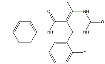 4-(2-fluorophenyl)-6-methyl-N-(4-methylphenyl)-2-oxo-1,2,3,4-tetrahydro-5-pyrimidinecarboxamide 结构式