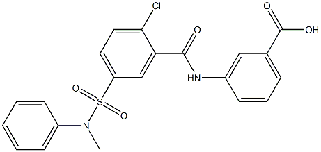 3-({2-chloro-5-[(methylanilino)sulfonyl]benzoyl}amino)benzoic acid 结构式