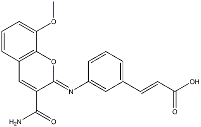 3-(3-{[3-(aminocarbonyl)-8-methoxy-2H-chromen-2-ylidene]amino}phenyl)acrylic acid 结构式