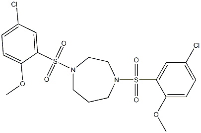 1,4-bis[(5-chloro-2-methoxyphenyl)sulfonyl]-1,4-diazepane 结构式