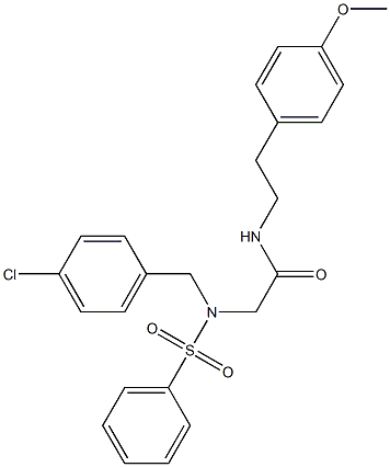 2-[[(4-chlorophenyl)methyl](phenylsulfonyl)amino]-N-{2-[4-(methyloxy)phenyl]ethyl}acetamide 结构式