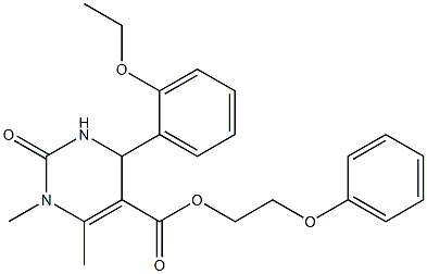 2-phenoxyethyl 4-(2-ethoxyphenyl)-1,6-dimethyl-2-oxo-1,2,3,4-tetrahydropyrimidine-5-carboxylate 结构式