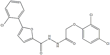 5-(2-chlorophenyl)-N'-[(2,4-dichlorophenoxy)acetyl]-2-furohydrazide 结构式