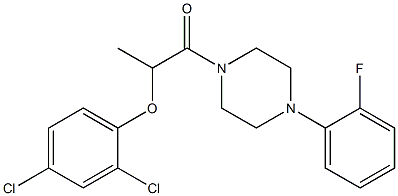 2,4-dichlorophenyl 2-[4-(2-fluorophenyl)-1-piperazinyl]-1-methyl-2-oxoethyl ether 结构式
