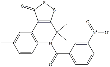 5-{3-nitrobenzoyl}-4,4,8-trimethyl-4,5-dihydro-1H-[1,2]dithiolo[3,4-c]quinoline-1-thione 结构式